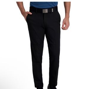 Haggar Cool Right Performance Flex Slim Fit Flat Front Pant - black - 32W x 30L